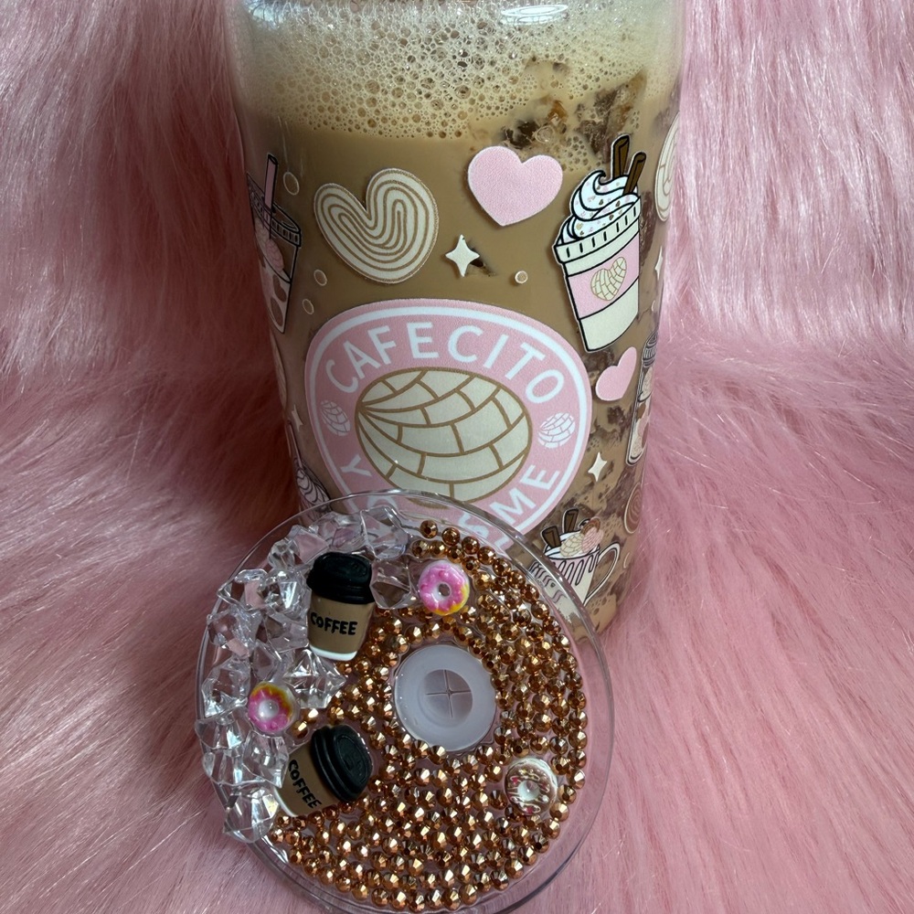 Tumbler with Pink and Gold Accents